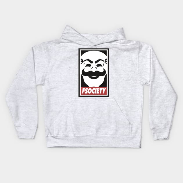 FSociety Mr Robot Kids Hoodie by Thugpenguin11